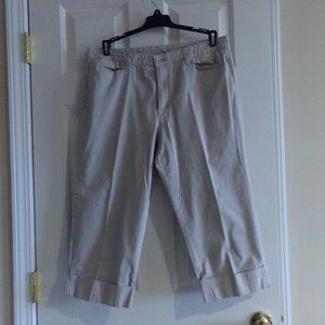 Bandolino Capri Pants, Maureen, Size 14, Khaki